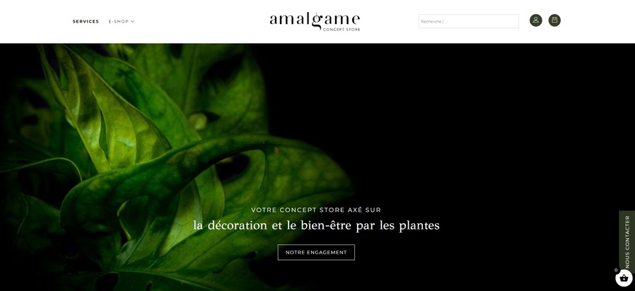 e-shop amalgame concept: acquérir ses plantes végétales en ligne
