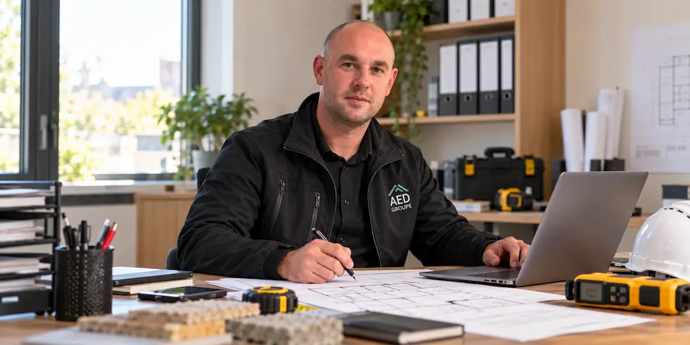 Rémy Morawek, responsable AED Groupe, dans son environnement de travail de diagnostic immobilier en Pévèle.