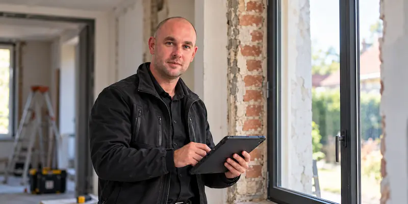 Rémy Morawek réalise un diagnostic immobilier dans un bâtiment en rénovation en Pévèle.